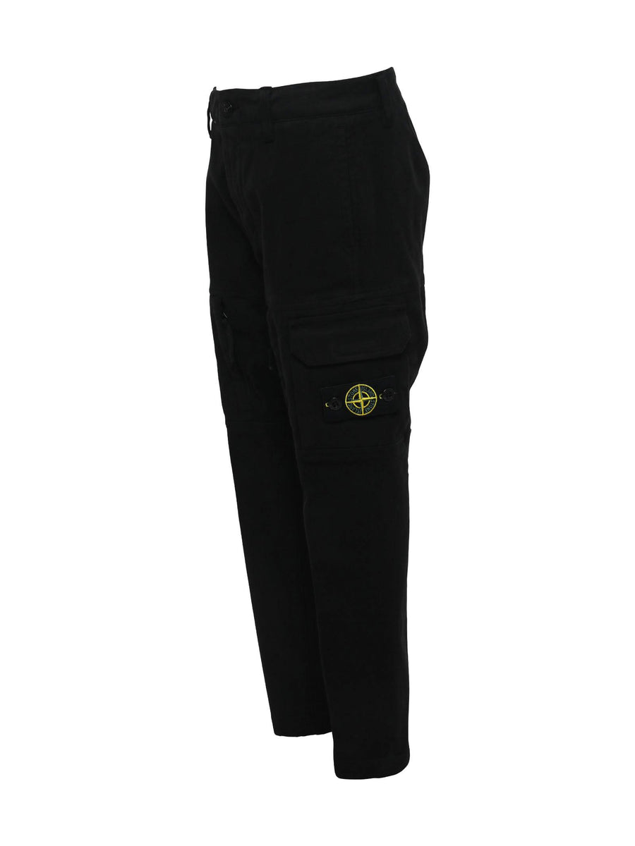 Pantalone cargo in velluto nero 771630214 V0029 Stone Island 