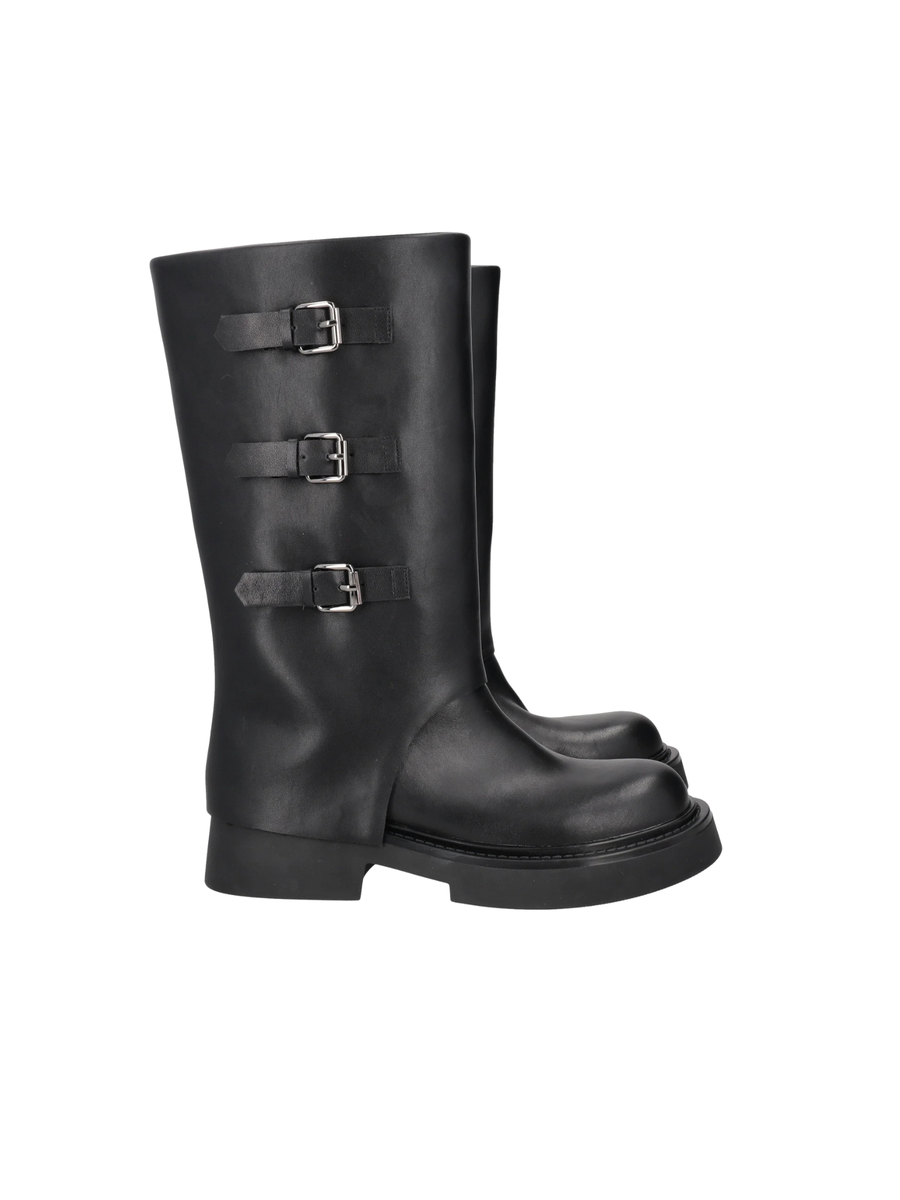 Stivale "Mathilde" Tosca Blu in pelle con fibbie nero SF2539S412 C99 Tosca Blu 