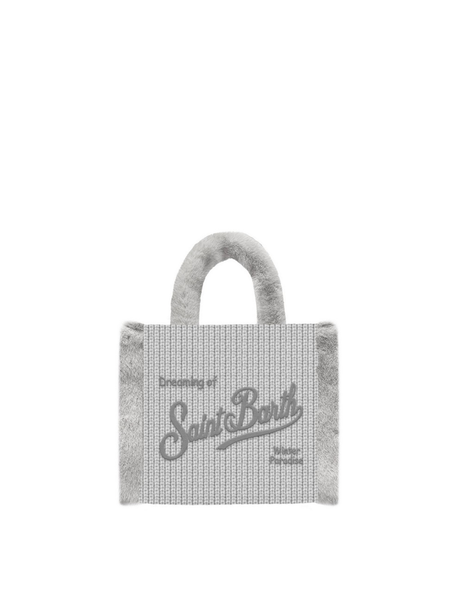 Borsa Colette Saint Barth grigia con inserti in ecopelliccia COL0034 00294I MC2 SAINT BARTH 