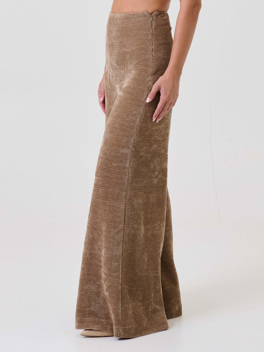 Pantalone flare Bohemian Vì taupe in velluto BHPA004 TAUPE Bohemian V 