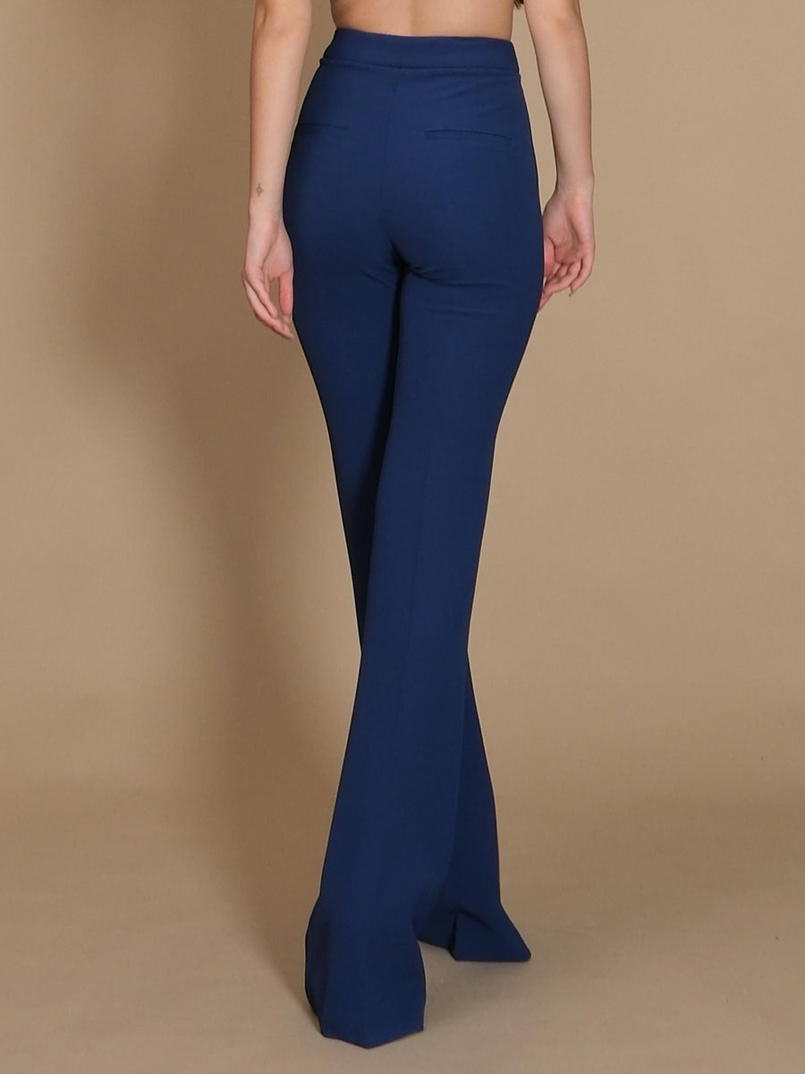 Pantalone Flare Crepe Silence Limited blu navy NP2003TCREPE NAVY Silence Limited 