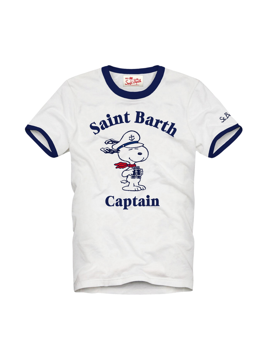 T-shirt MC2 Saint Barth "Dean JR" bianca Snoopy Captain DENA001 00272H MC2 SAINT BARTH 