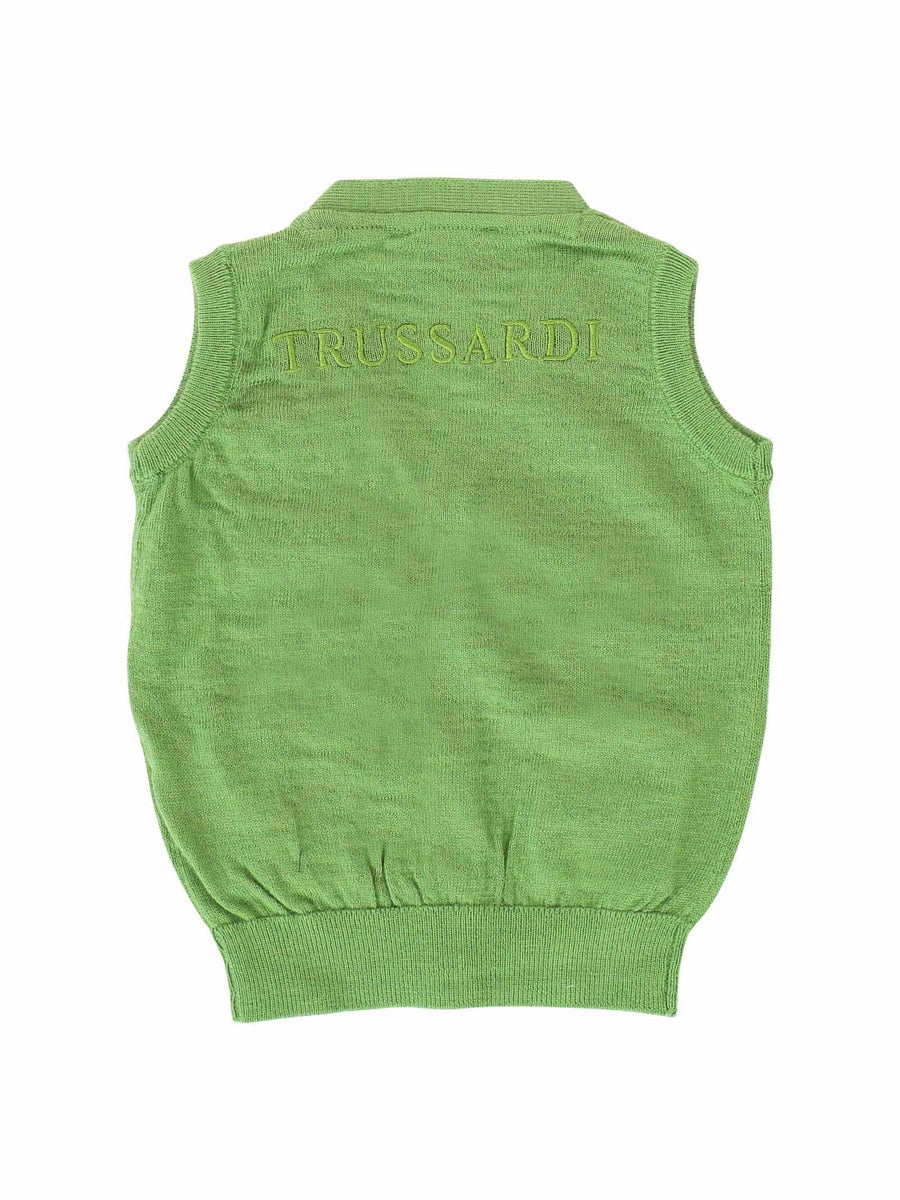 Gilet in misto lana verde TIA23038GL GREEN Trussardi 