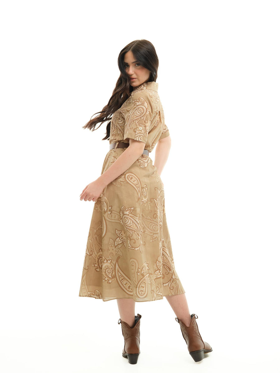 Abito chemisier Armoire beige con cinturino marrone AB1265 BEIGE Armoire 