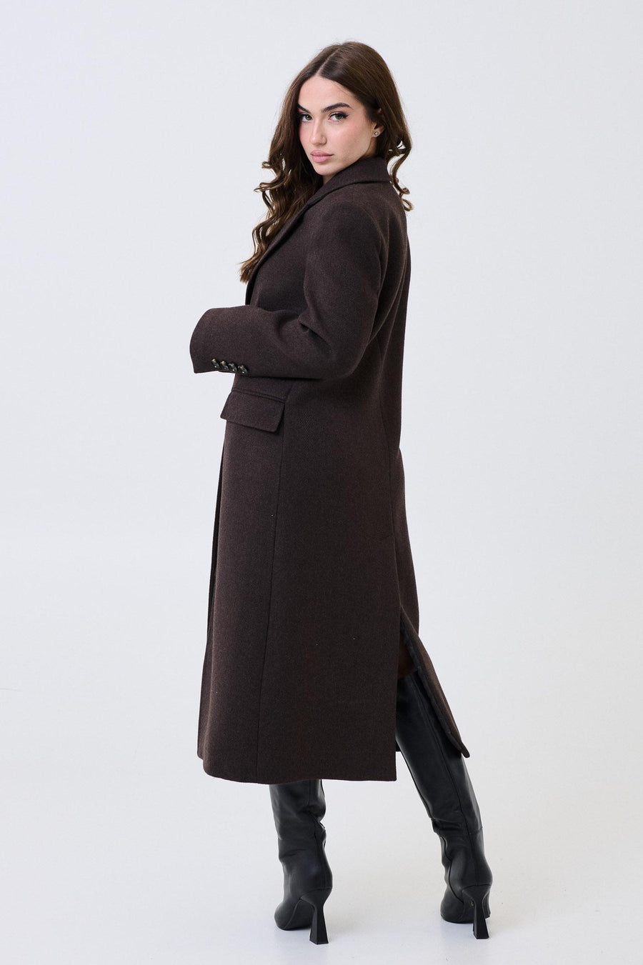 Cappotto lungo Armoire moro monopetto 71394 MORO Armoire 