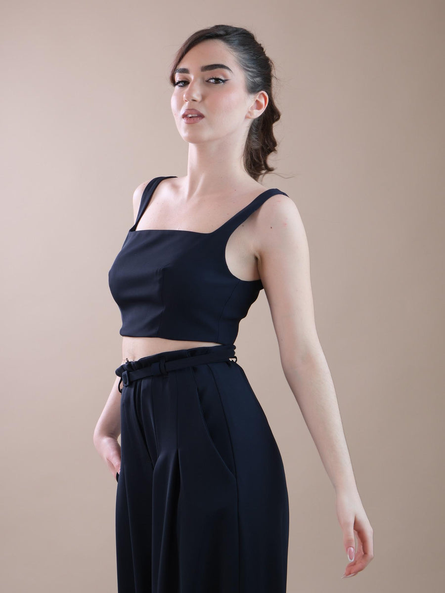 Crop top blu con scollo quadrato e spalline RFW8HGC BLU Imperial 