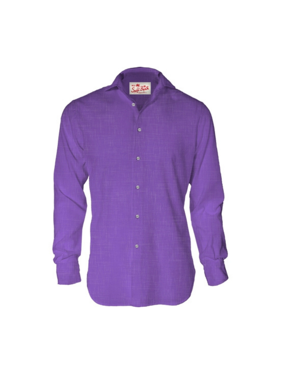 Camicia in lino Saint Barth viola pamplona PAMP001 02002H MC2 SAINT BARTH 