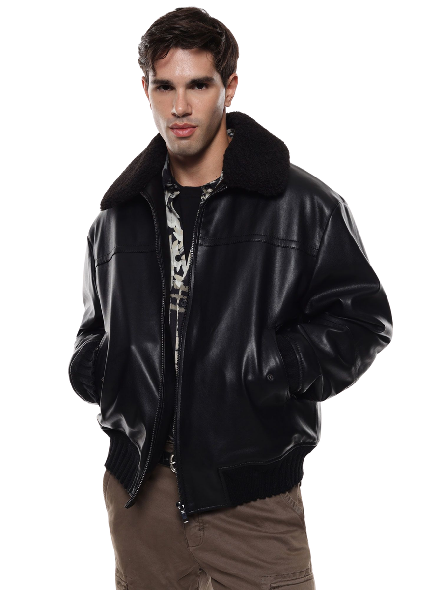 Giacca bomber Imperial nera con colletto imbottito V8353BLOUS NERO Imperial 