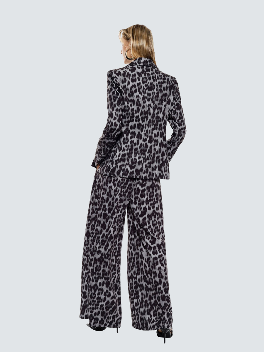 Pantalone a palazzo Imperial grigio con stampa animalier P6E8KSL GRIGIO Imperial 