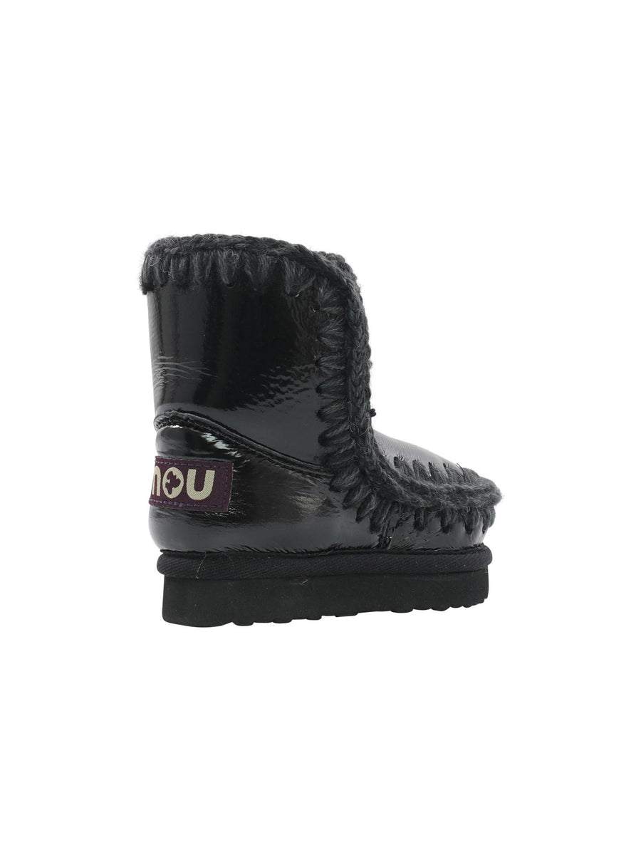 Mou Eskimo boot kids in vernice nero FK101000C PATBLK Mou 