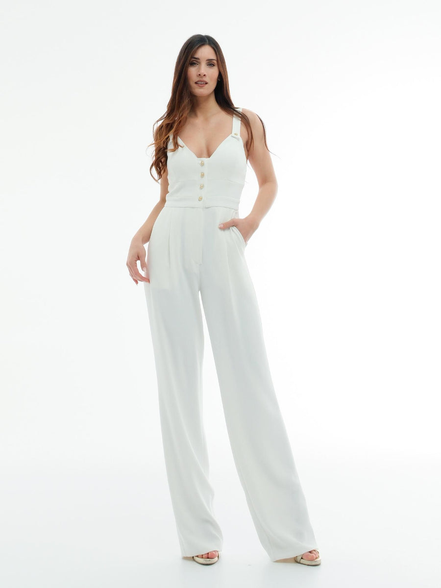 Tuta Silence Limited bianca con bottoni gioiello TUT648 OFFWHITE Silence Limited 