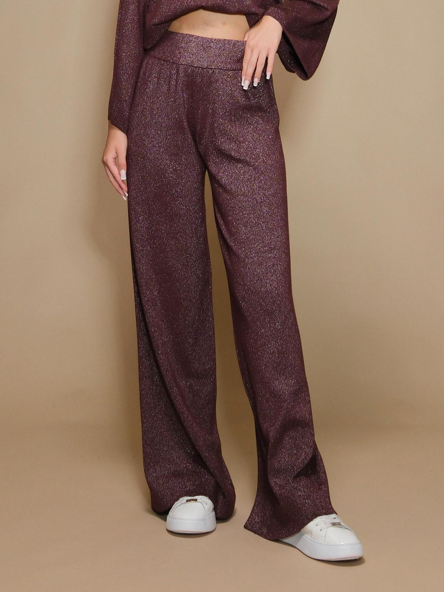 Pantaloni Armoire in maglia lurex vino R1896L VINO Armoire 