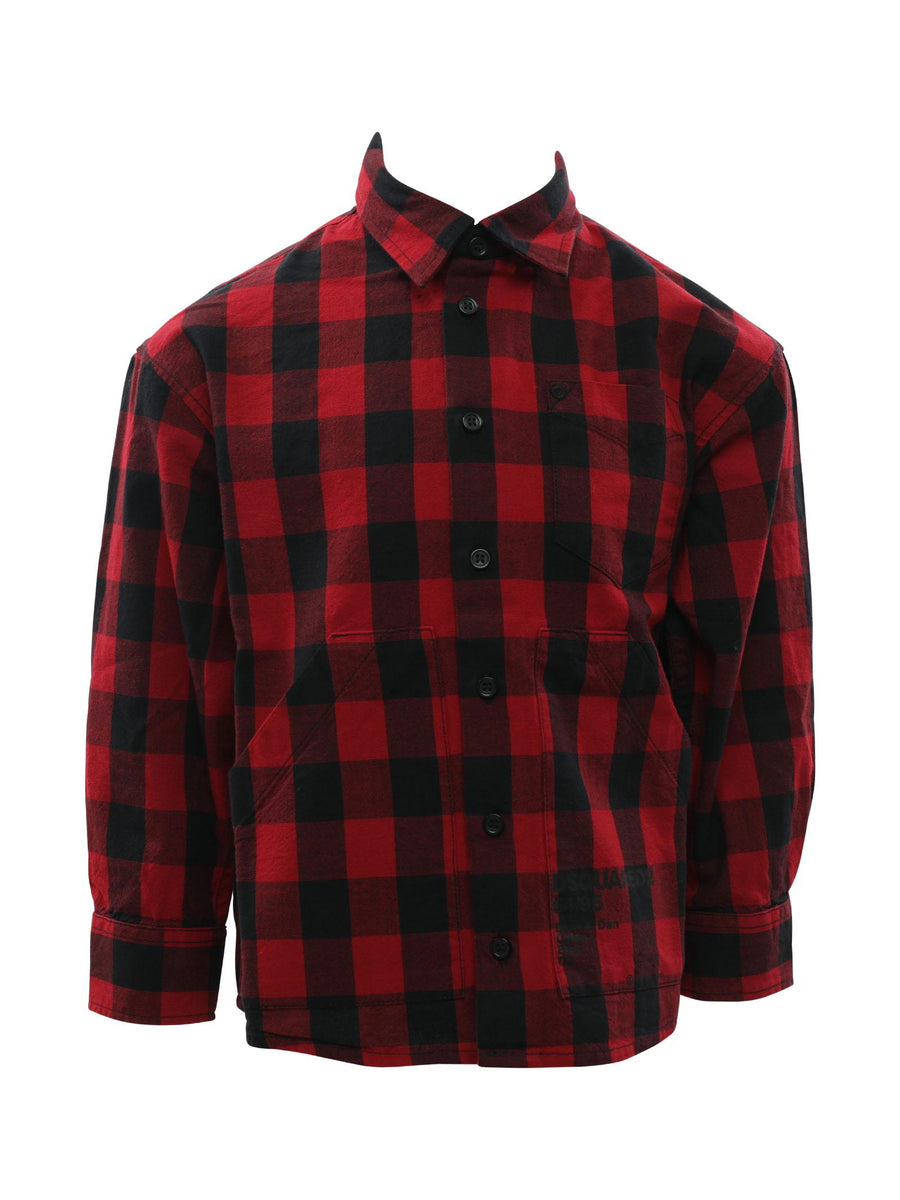 Camicia a quadri rossa e nera DQ1175D0A0M DQ452 Dsquared 