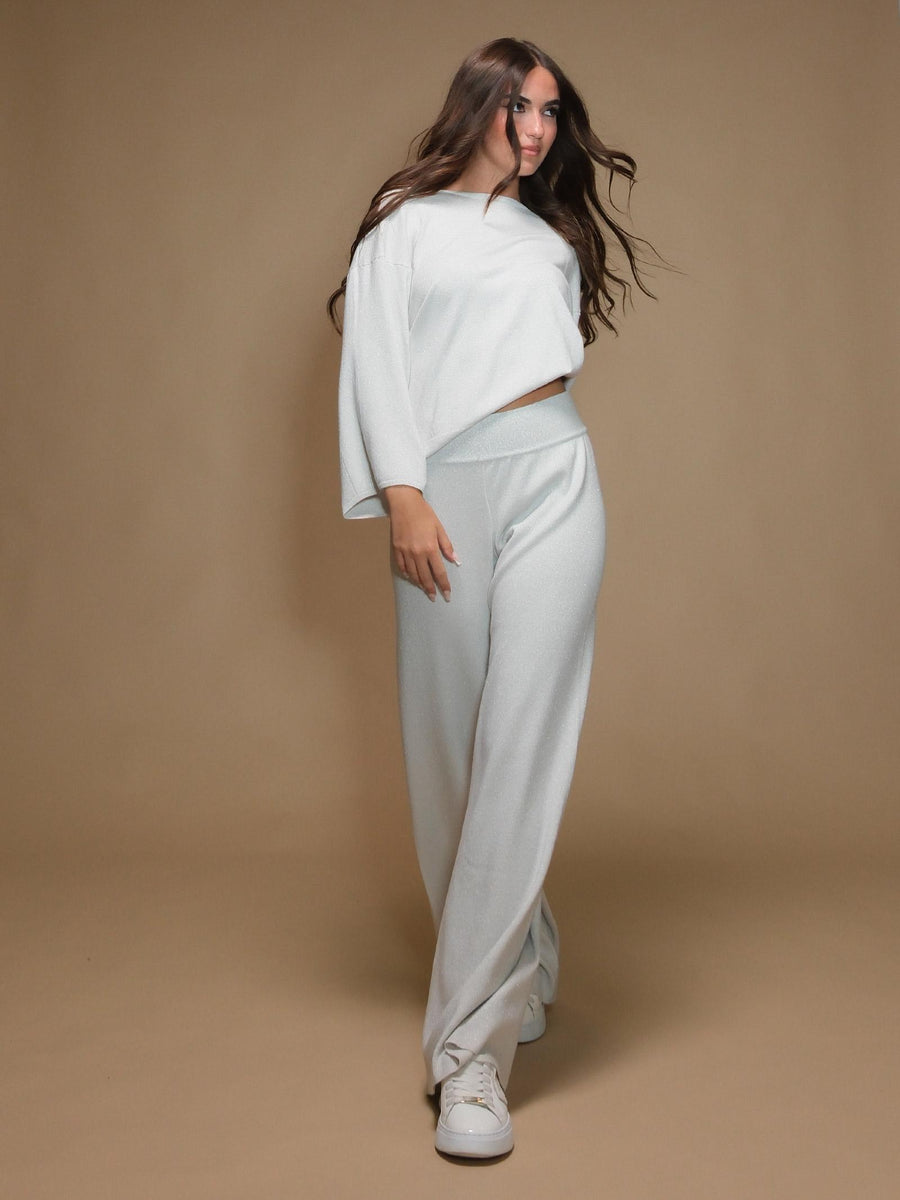 Pantaloni Armoire in maglia lurex crema R1896L CREMA Armoire 