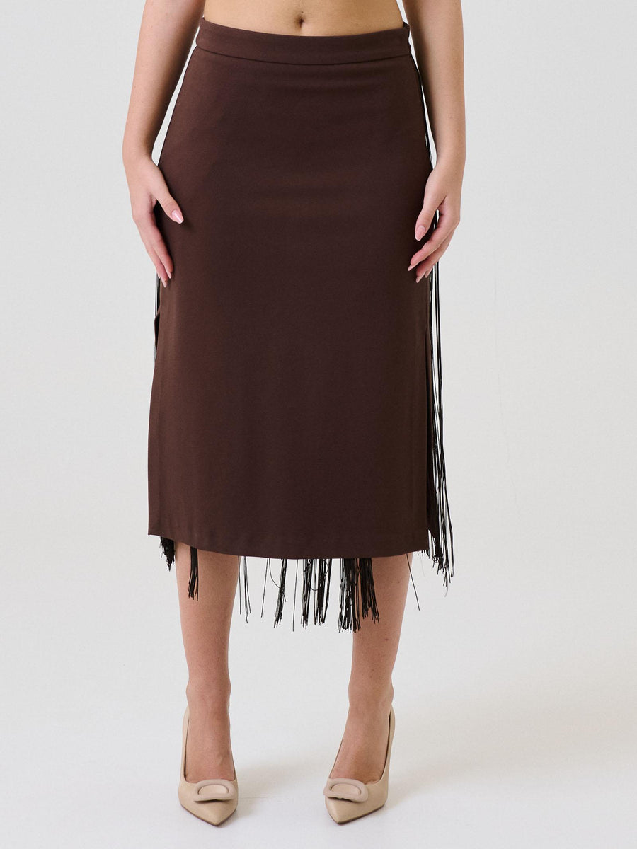 Gonna midi Vicolo moro con frange TF0500 MORO Vicolo 