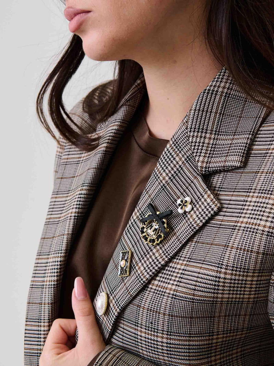 Blazer oversize Vicolo moro cropped a quadri TF1164 GRIGIO Vicolo 