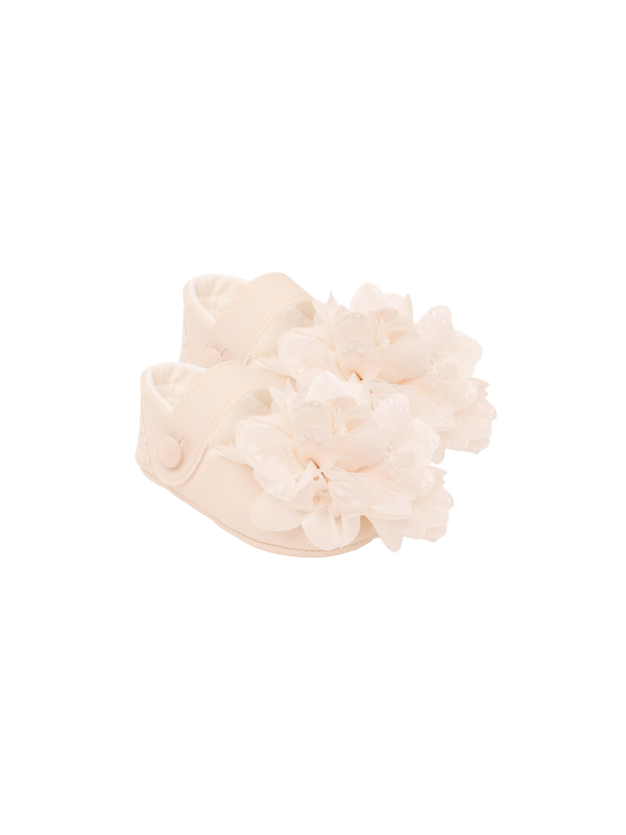 Scarpe da culla Marlù avorio con applicazione in pizzo e chiffon ER308SC C31 Marlù 