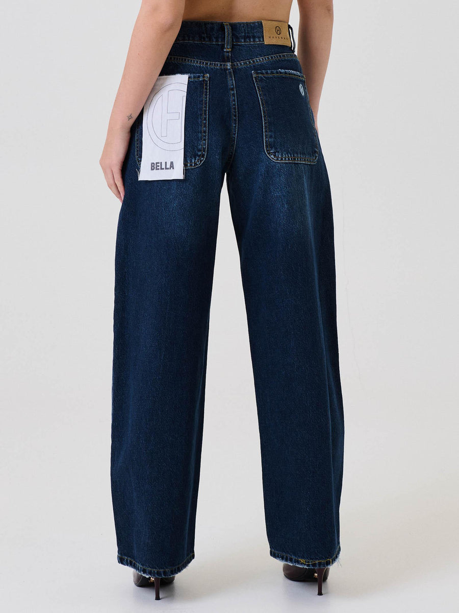 Jeans "Bella" Haveone blu a gamba ampia PLSP119 DNM Haveone 