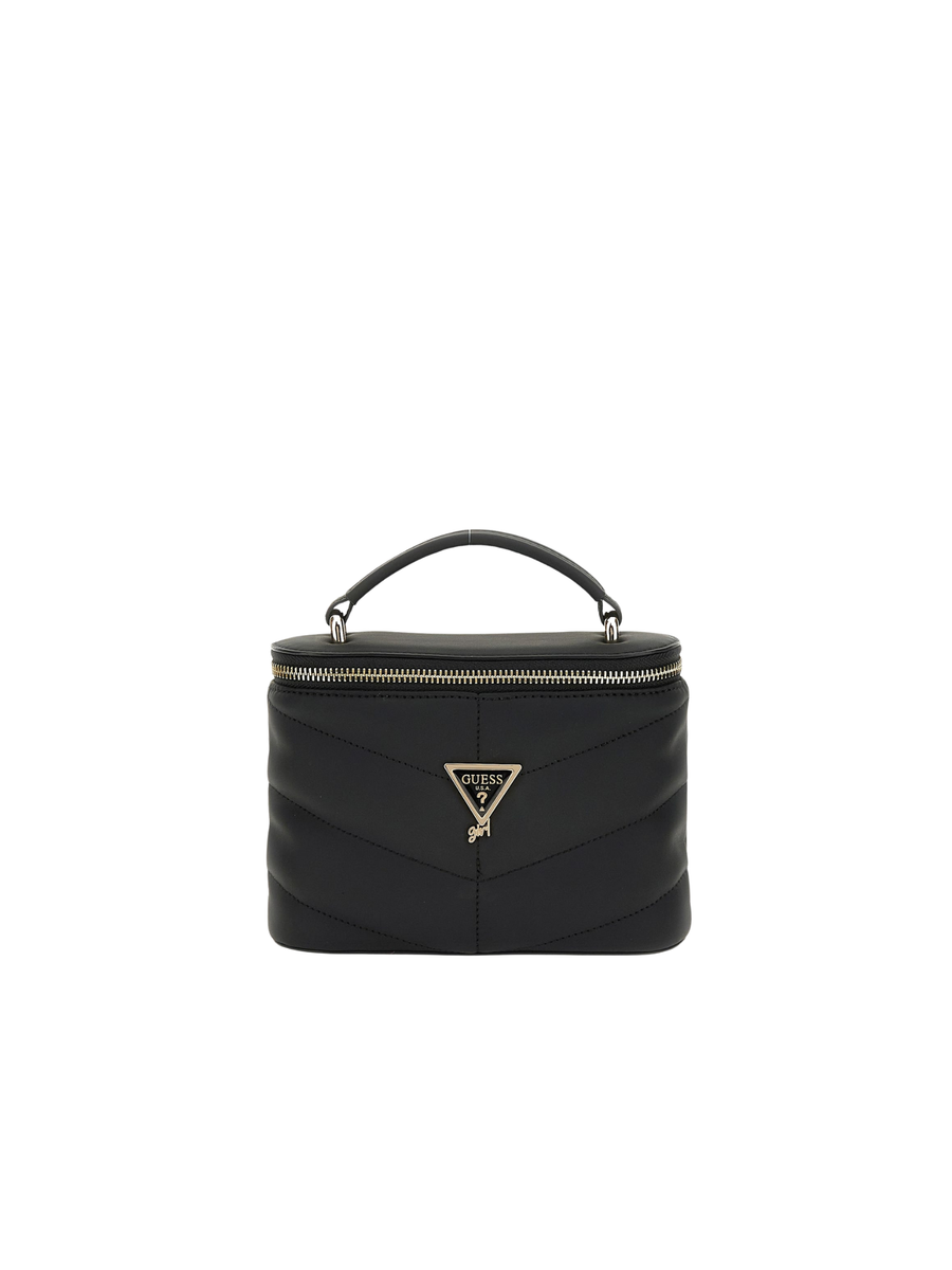 Beauty case matelassé Guess nero con logo dorato J5YZ13WGVT0 JBLK Guess 