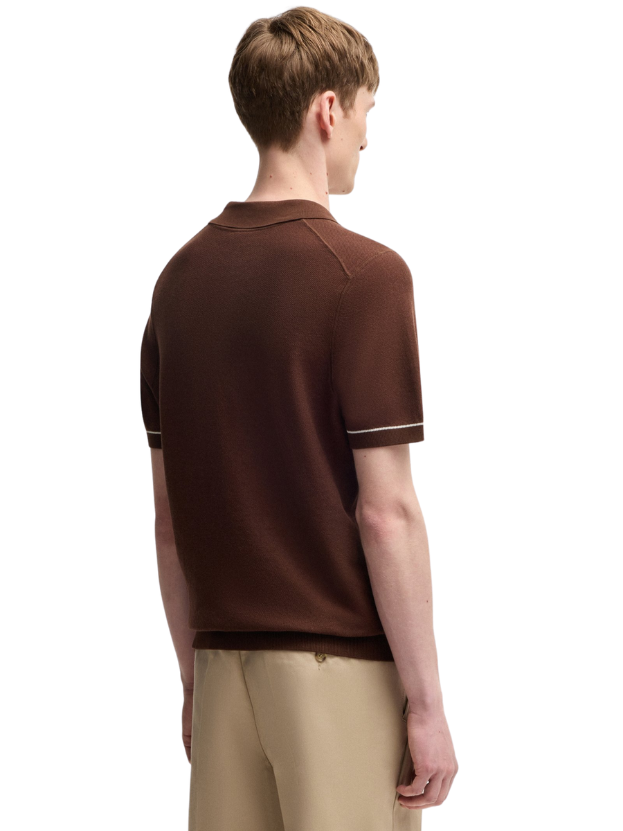 Polo Boss marrone con colletto jhonny 50537654 204 Boss 