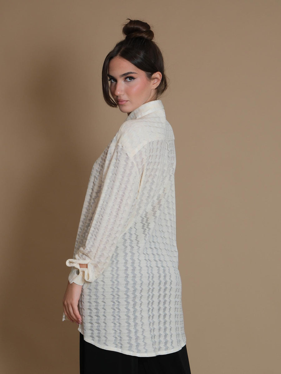 Camicia Pho bianca con trasparenze 4322045 BURRO PHO FIRENZE 