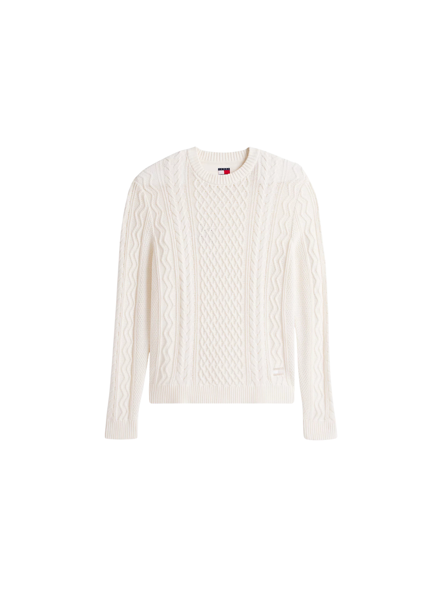 Pullover slim fit Tommy Hilfiger bianco con distintivo DM0DM22101 0K4 Tommy Hilfiger 