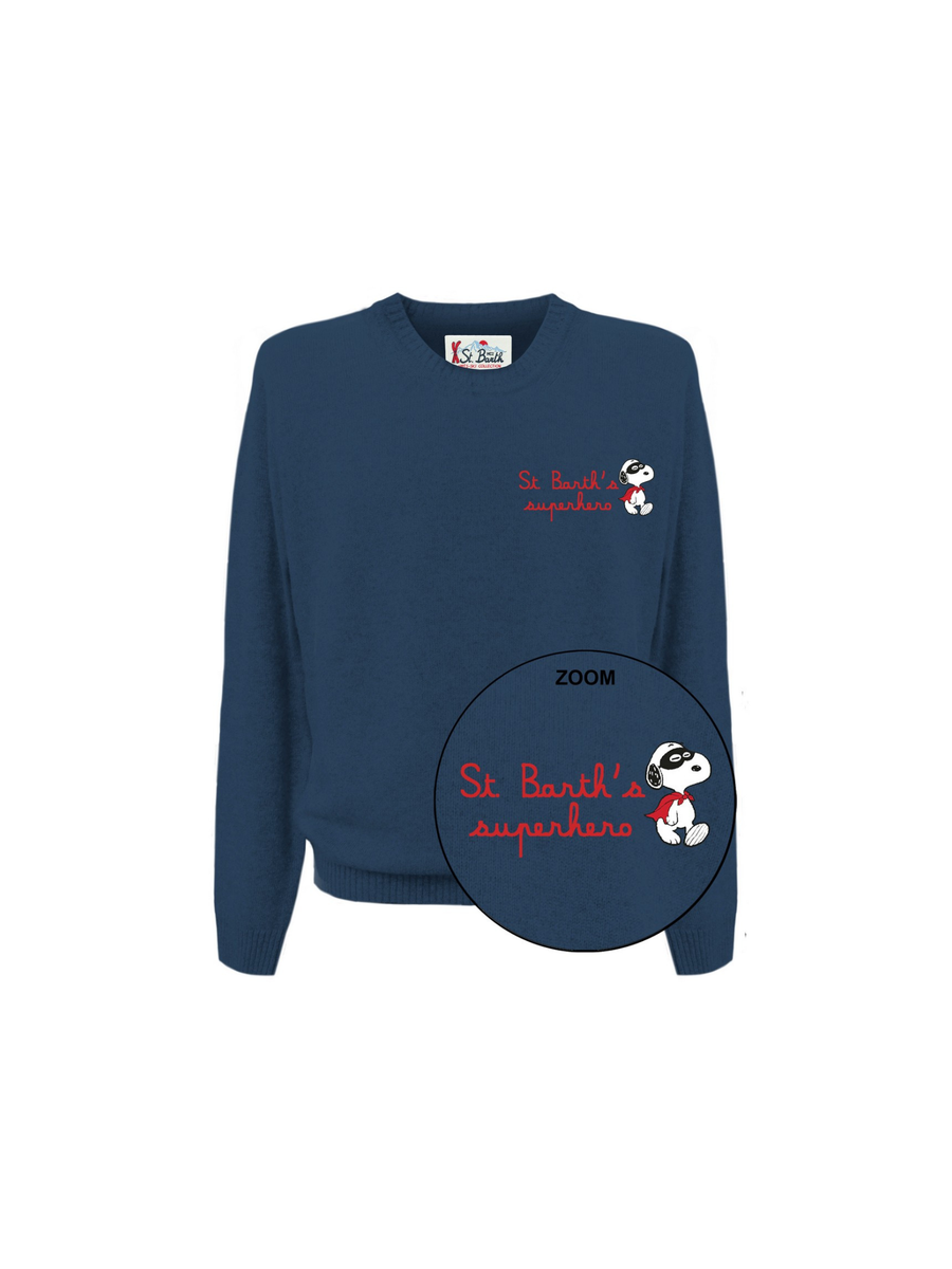 Maglione Saint Barth blu "St. Barth's superhero" DOU0004 02190G MC2 SAINT BARTH 