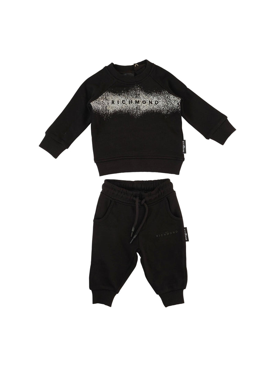 Completo John Richmond nero con stampa logo e con glitter argento RIA25018CF BLACK John Richmond 