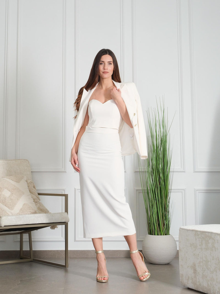 Gonna lunga a vita alta Silence Limited bianco latte SD3013-25S MILK Silence Limited 