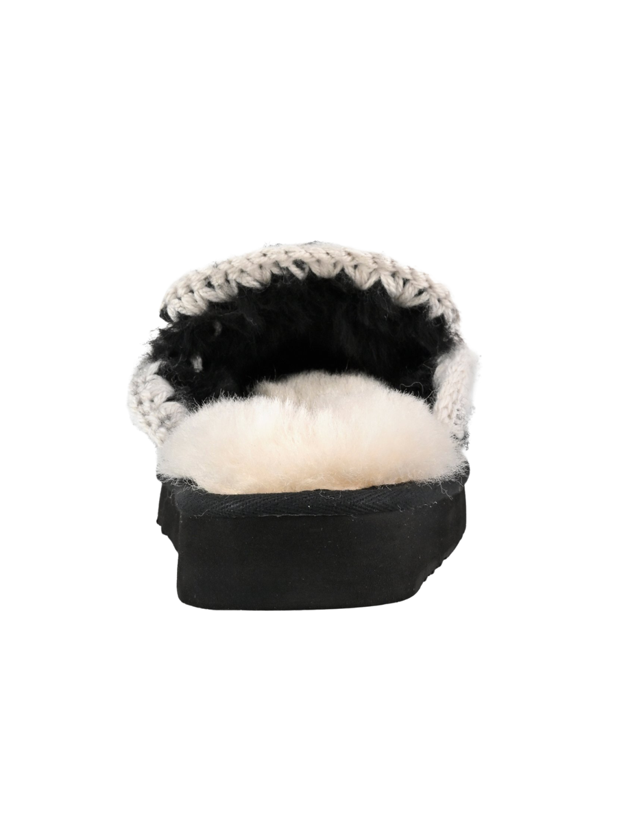 Mou "Eskimo Slipper Suede" nero MU.FW101125A BKWHI Mou 
