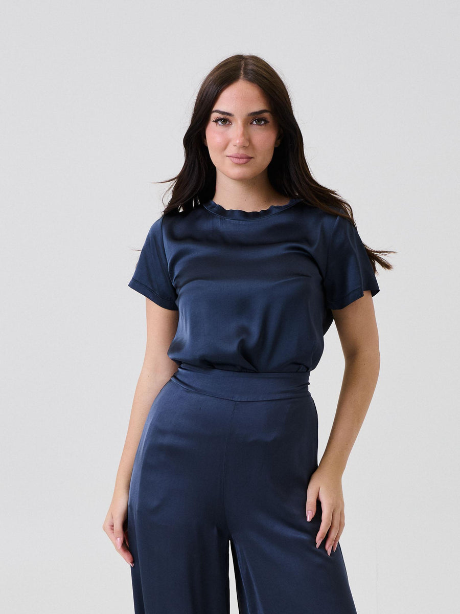 T-Shirt satinata Armoire blu indaco C821B97Q INK Armoire 