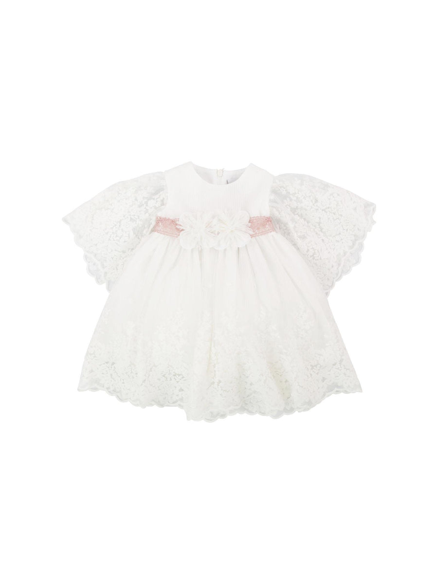 Abito cerimonia bianco e rosa EM820 C299 Marlù 