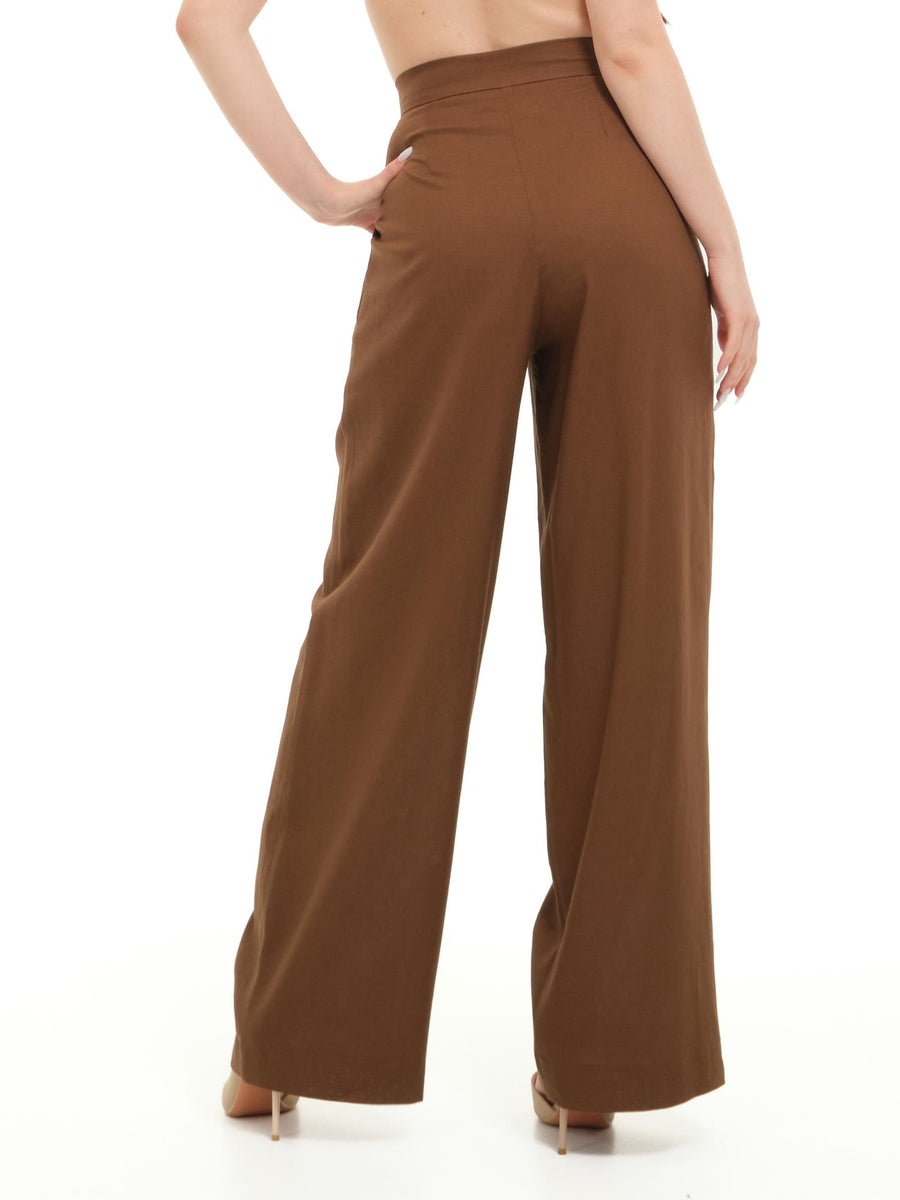 Pantaloni Armoire in misto lino cioccolato PL01L MORO Armoire 