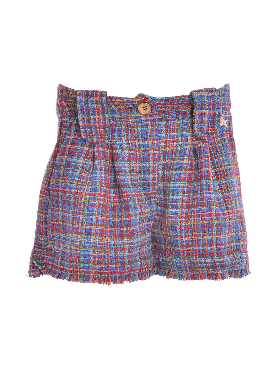 Shorts fantasia tartan blu V31A0169 167 Souvenir Kids 