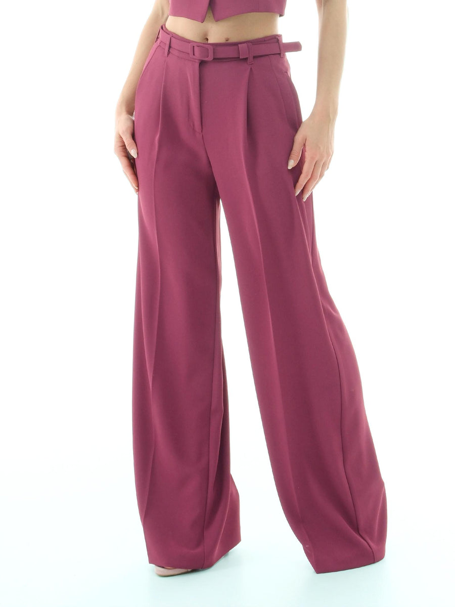 Pantalone a palazzo Imperial magenta con cinturino P4W3JHXC MAGENTA Imperial 