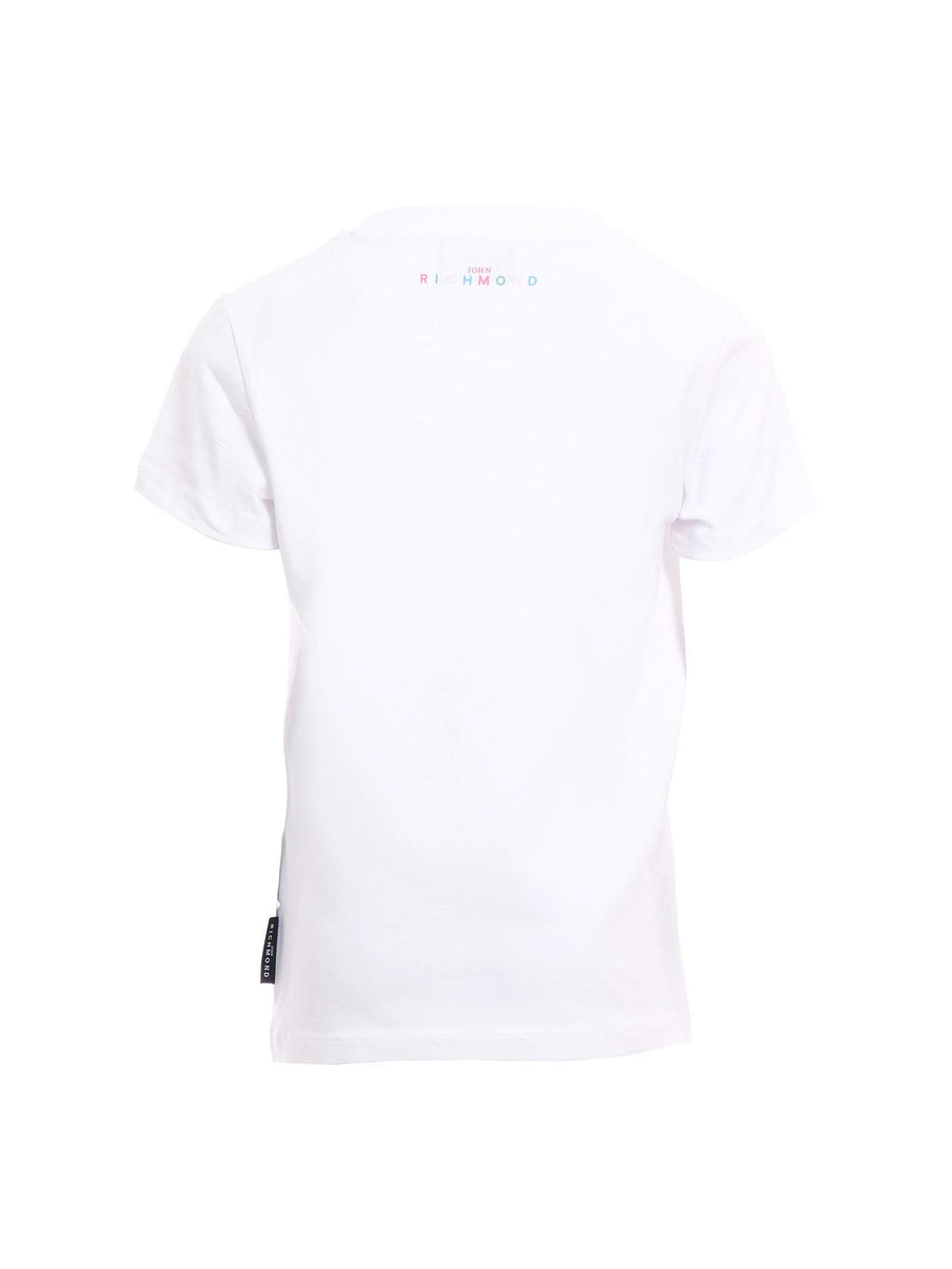 T-Shirt John Richmond bianca con logo in strass RGP25205TS WHITE John Richmond 