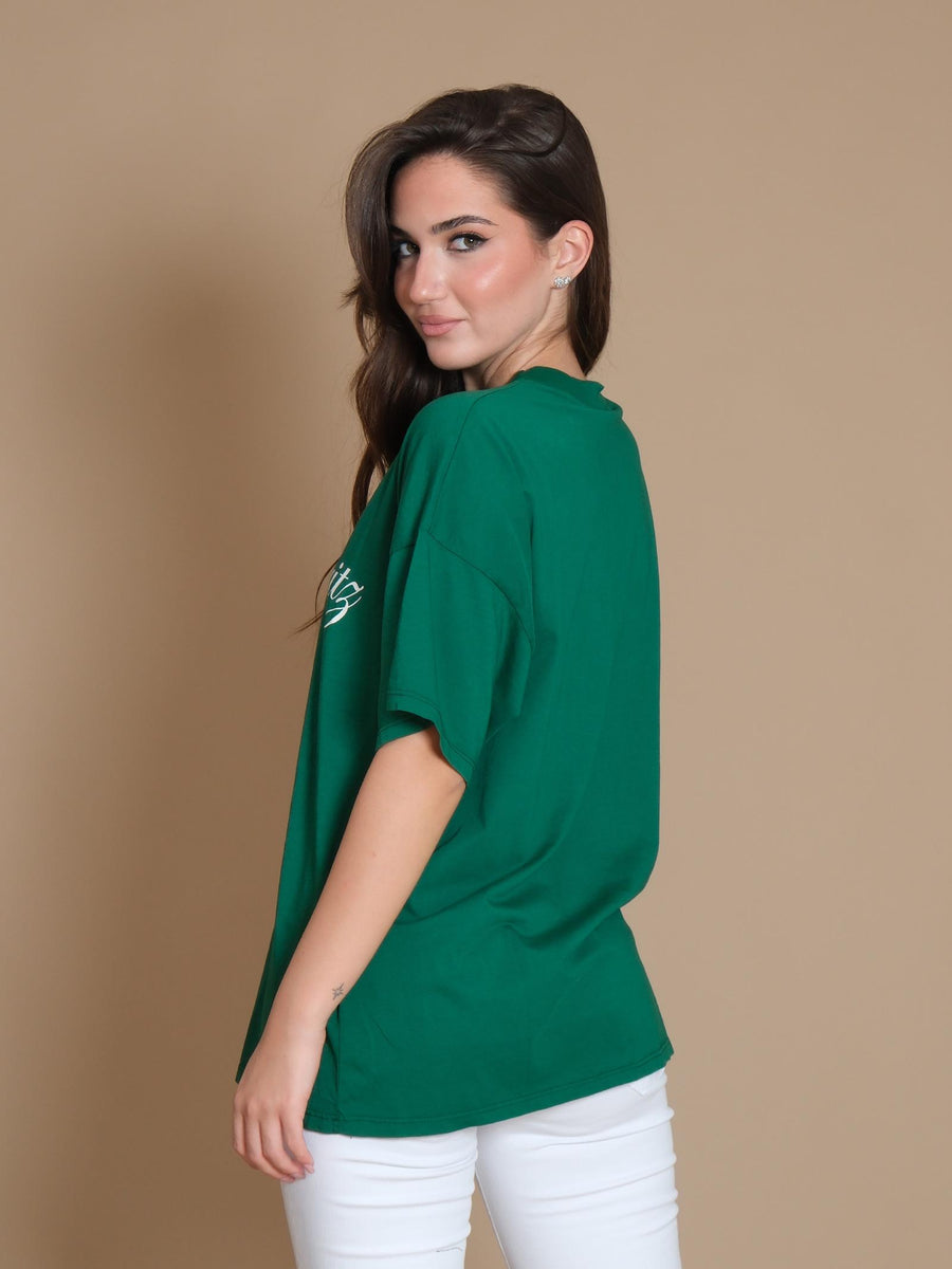 T-Shirt over Vicolo verde stampa "VCL Ski Club St. Moritz" RS0053 VERDE Vicolo 