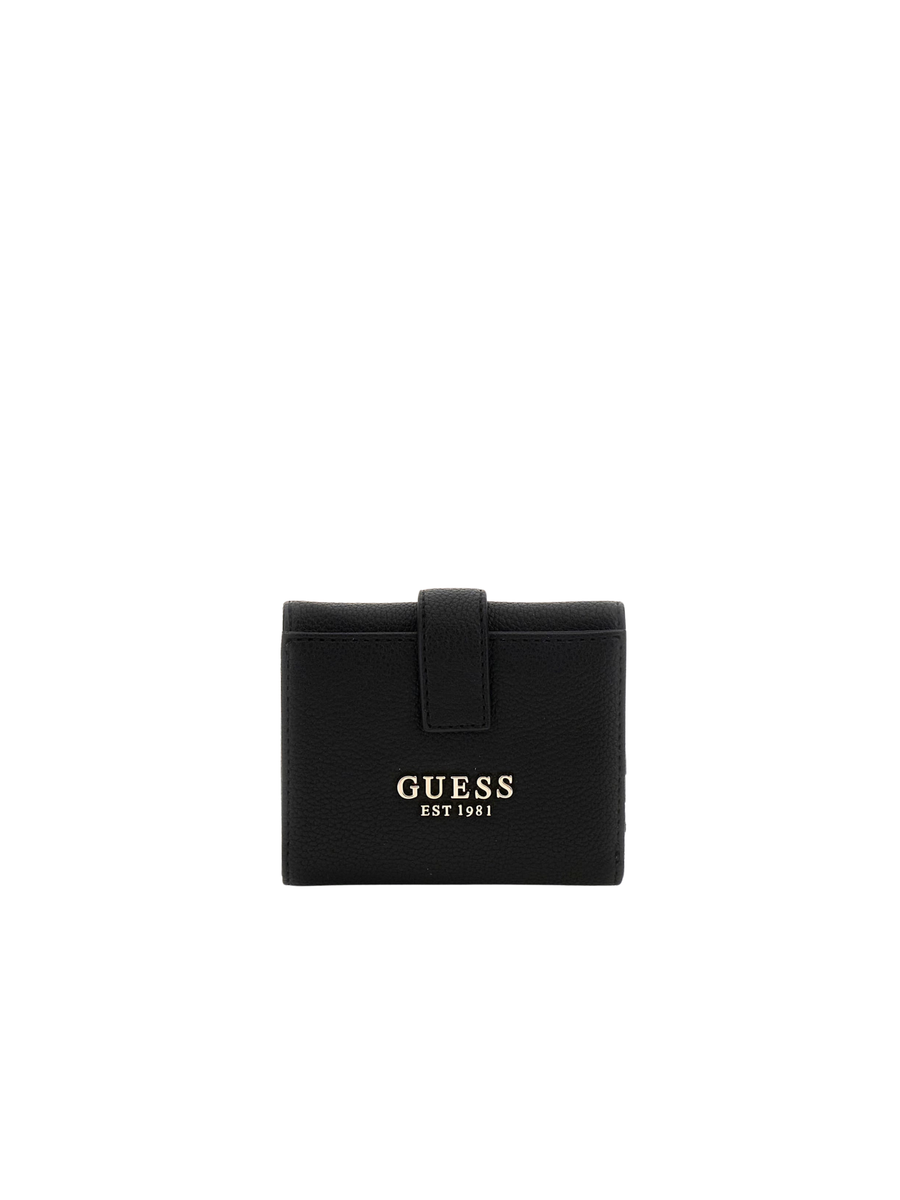 Portafoglio Guess nero con logo lettering in rilievo SWBG7459138 BLA Guess 