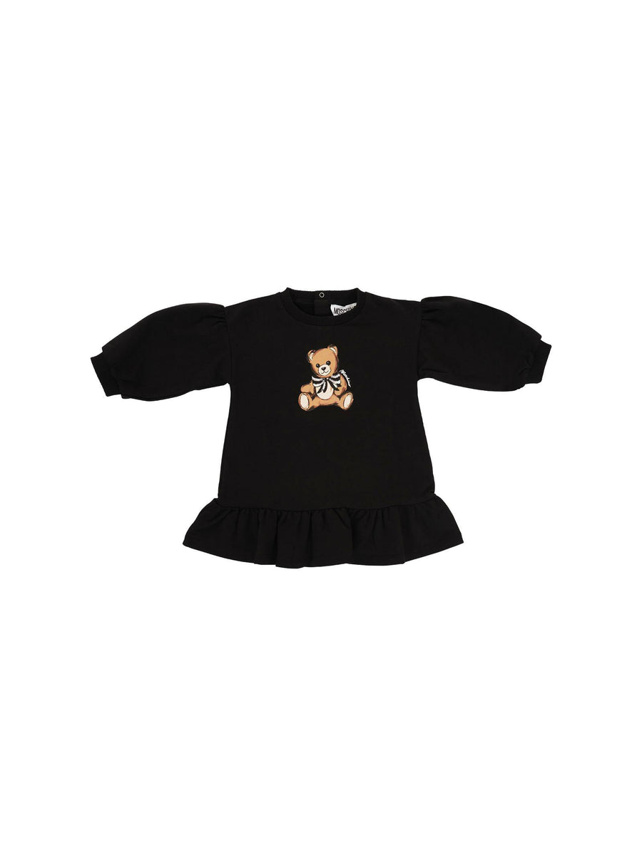 Abito Moschino nero con dettaglio paillettes e dettagli arricciati MDV0CW 60100 Moschino 