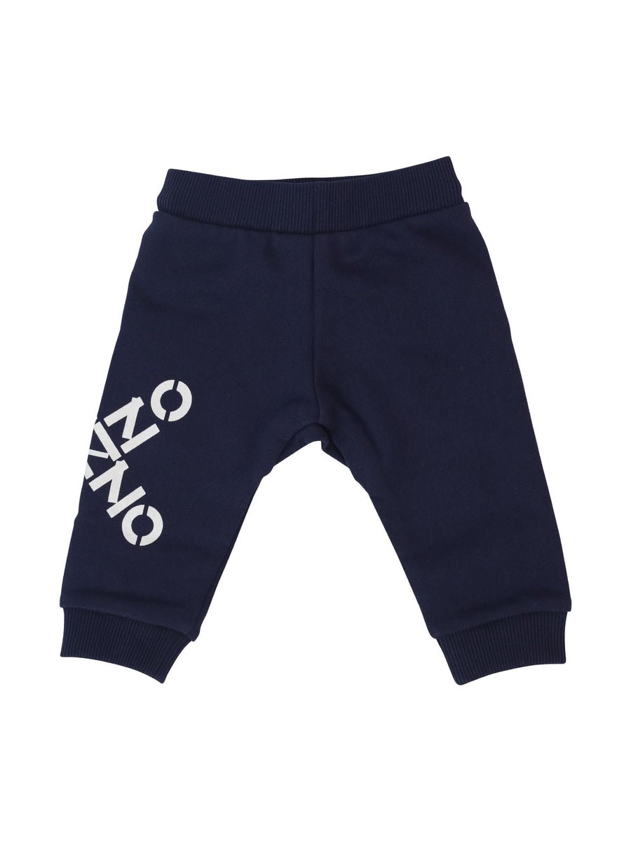 Pantalone tuta blu con stampa K04197 868 Kenzo 