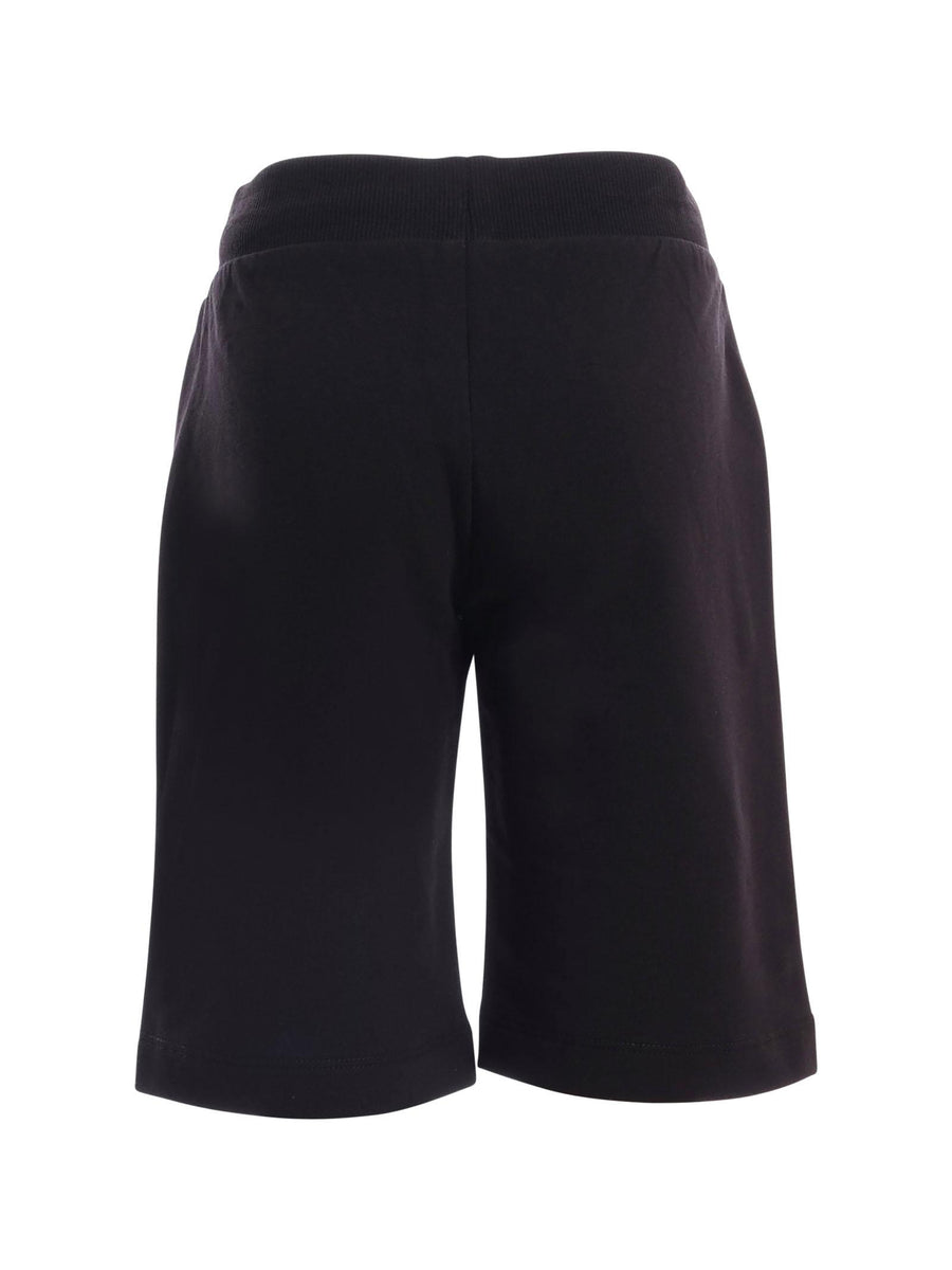 Shorts Moschino neri con maxi stampa logo laterale HUQ02F 60100 Moschino 