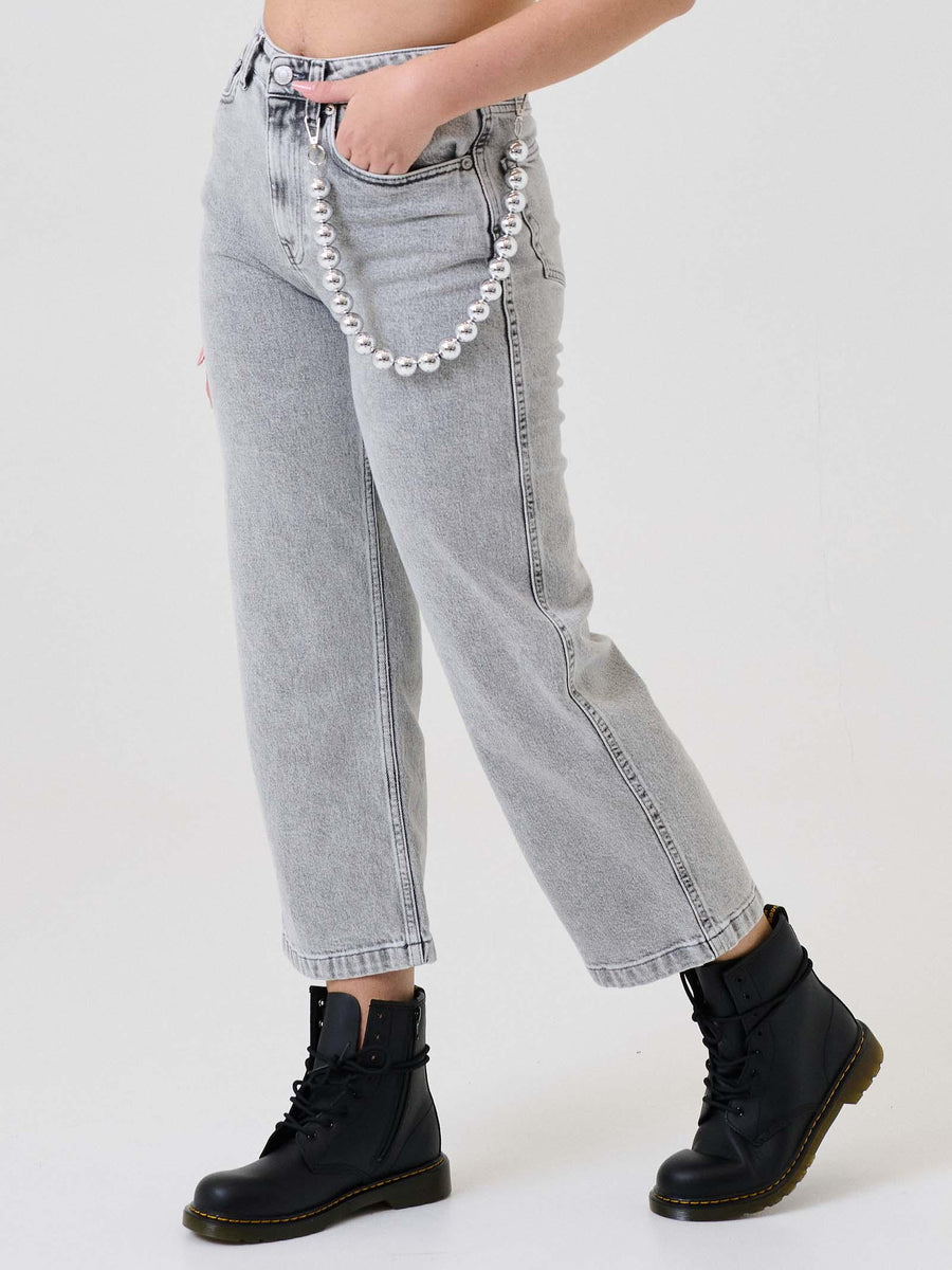 Jeans "Icon Kate" Vicolo grigio con catena DF5137 GRIGIO Vicolo 