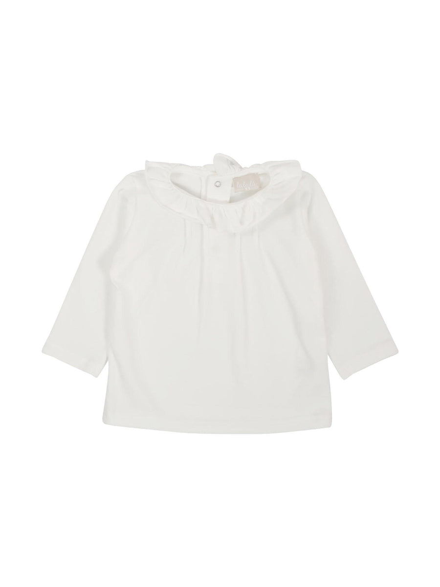T-shirt bianca con colletto TSL9H LAT Lala lù 