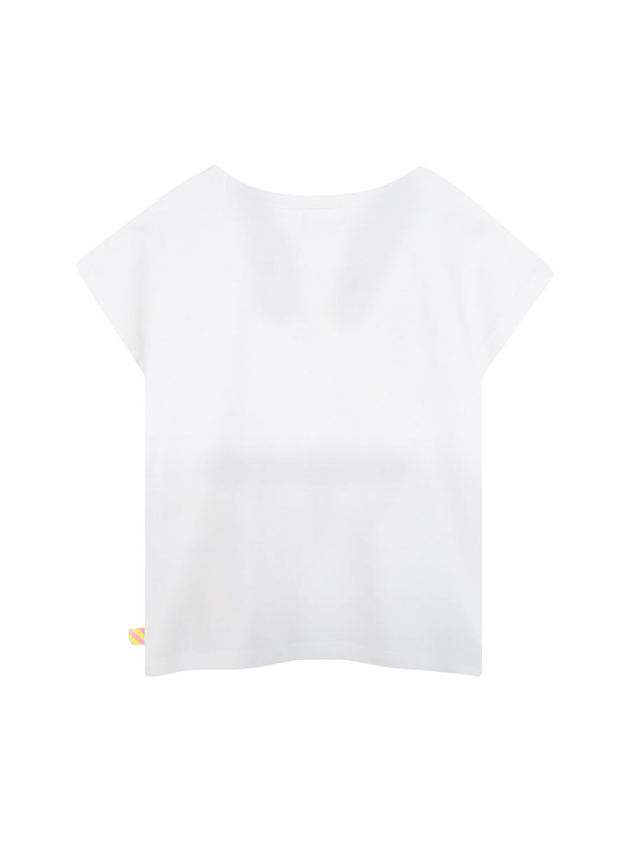 T-Shirt Billie Blush bianca con scritta love e cuore arcobelano U21036 10P Billie Blush 