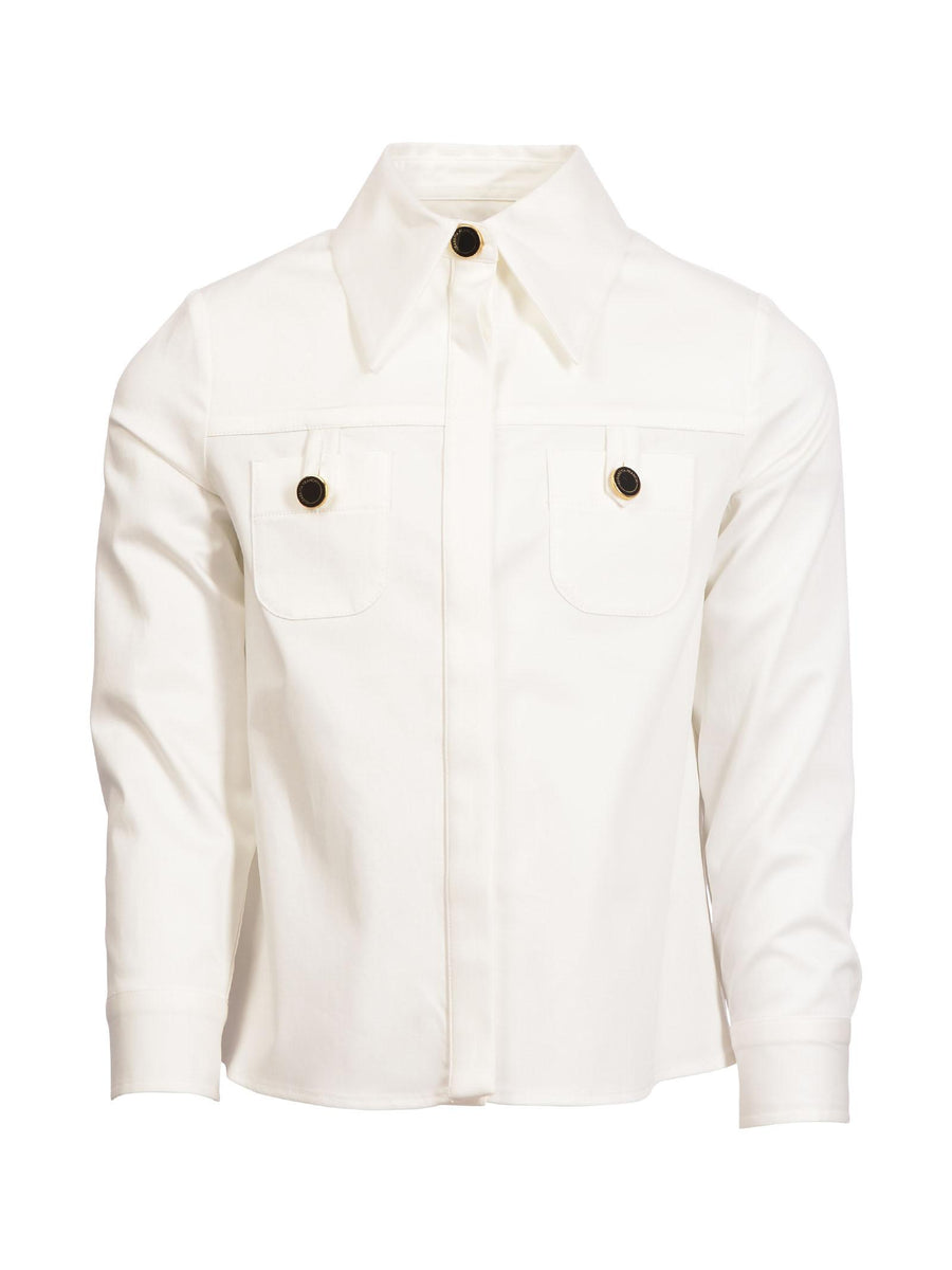 Camicia bianca con due tasche sul fronte CA165CA248 0016 Elisabetta Franchi 