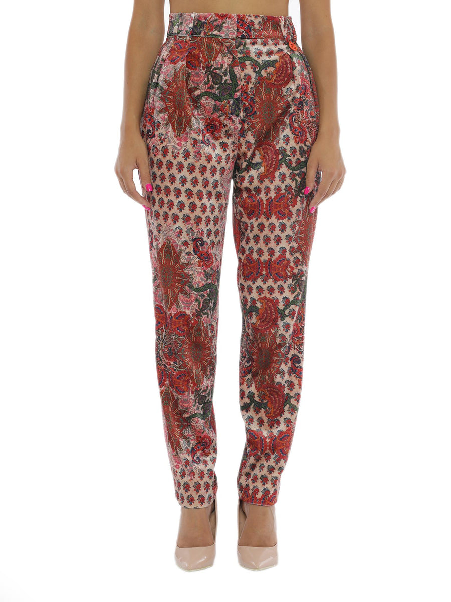 Pantalone dritto in velluto multicolor GBDP13259 MULTI Gaelle 