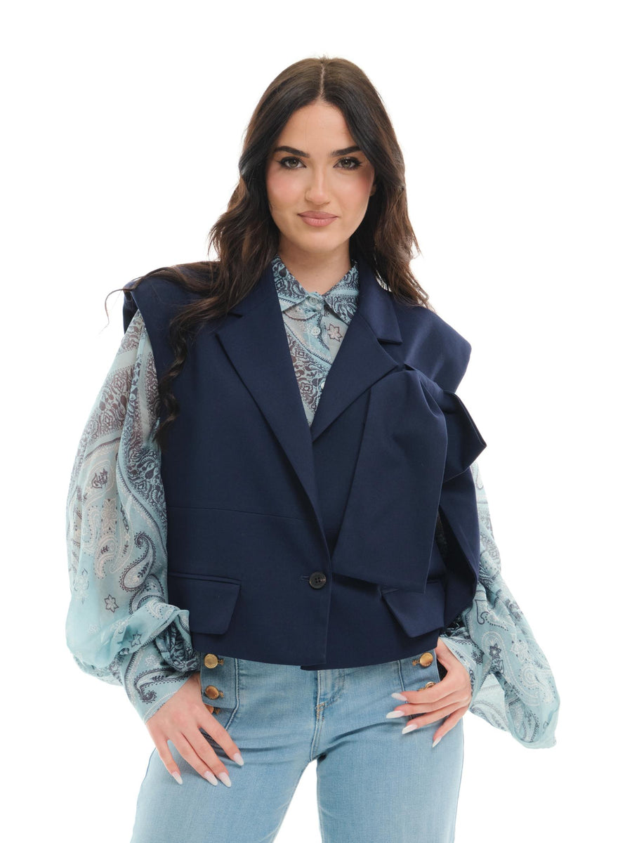Gilet Vicolo blu con maxi fiocco TD1031 BLU Vicolo 