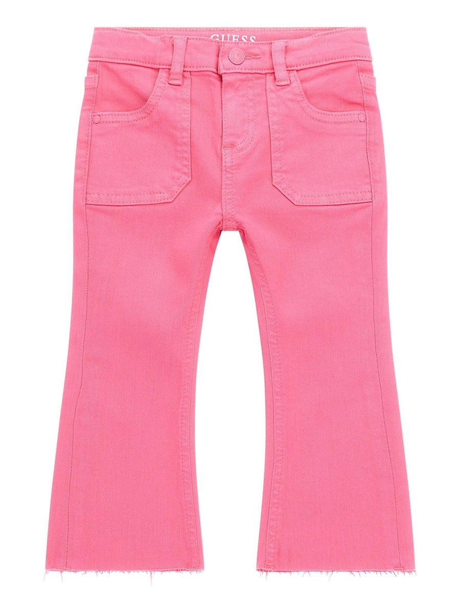Pantaloni Guess flare rosa Barbie con taglio vivo alle caviglie K4YB00WE620 G65E Guess 