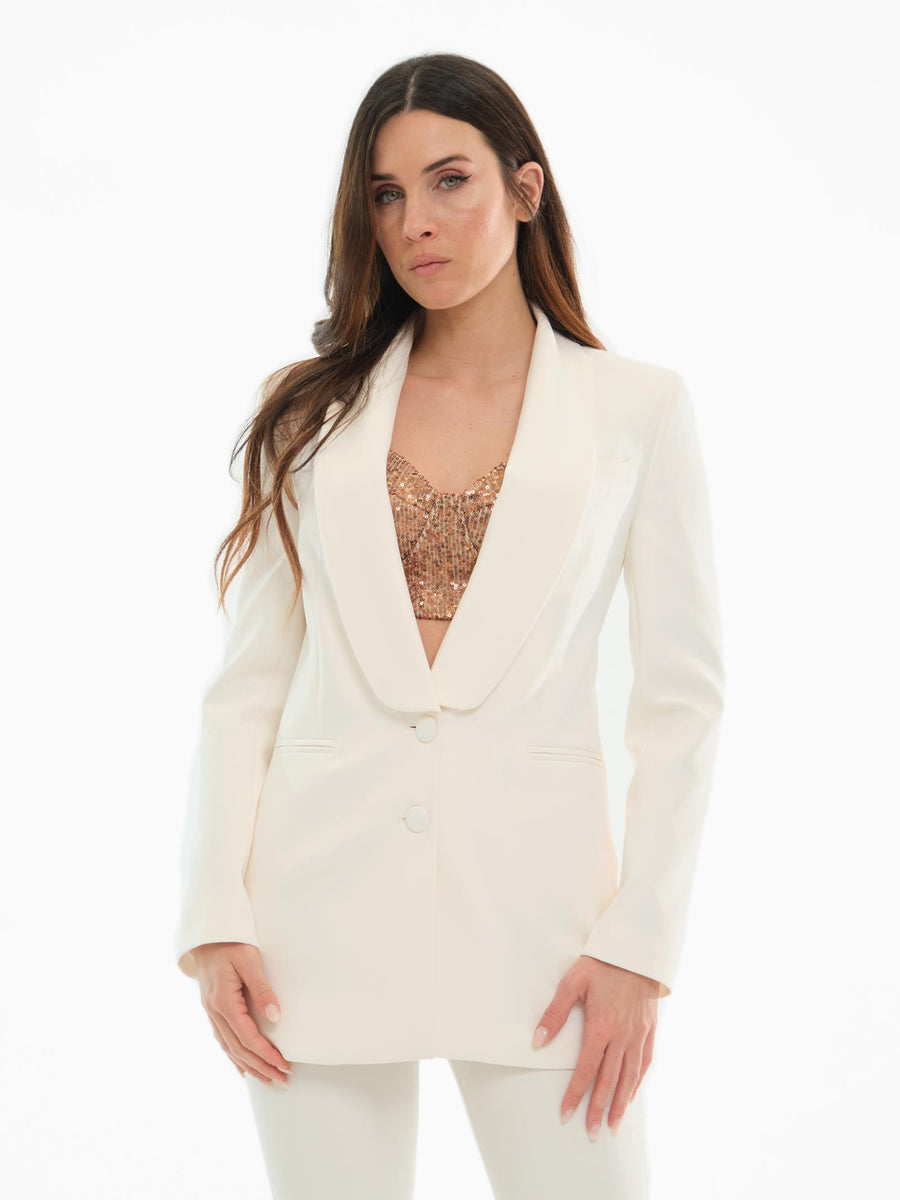 Blazer "mono shawl" Silence Limited bianco latte SD5060 MILK Silence Limited 