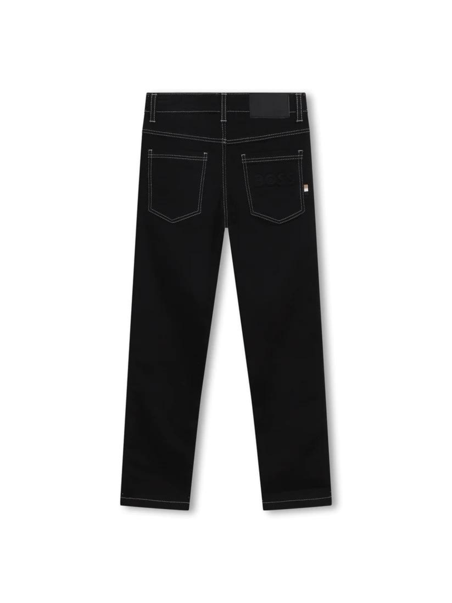 Pantaloni neri 5 tasche con logo J24875 Z11 Boss 